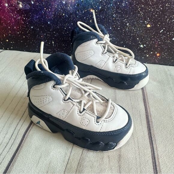 Nike Air Jordan Retro 9 (TD) Toddler Sz 5C "UNC" White University Blue #23 - Picture 1 of 7